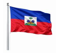 Drapeau Coupe du Monde 2026 - Drapeau national officiel 1,5 m x 90 cm, double face, avec œillets en laiton, États-Unis, Canada, Mexique (Haïti)