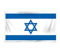 Drapeau Coupe du Monde 2026 - Drapeau national officiel 1,5 m x 90 cm, double face, avec œillets en laiton, États-Unis, Canada, Mexique (Israël)