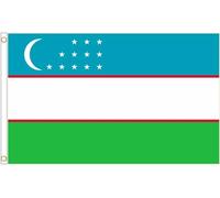 Drapeau Coupe du Monde 2026 - Drapeau national officiel 1,5 m x 90 cm, double face, avec œillets en laiton, États-Unis, Canada, Mexique (Ouzbékistan)