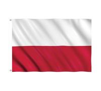 Drapeau Coupe du Monde 2026 - Drapeau national officiel 1,5 m x 90 cm, double face, avec œillets en laiton, États-Unis, Canada, Mexique (Pologne)