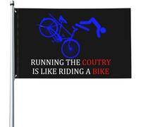Drapeau Courir À Travers Le Pays, C'Est Comme Faire Du Vélo Décoratif Drapeaux Couleurs Resistant Exterieur Personnalisés Bannière, Pour D'Intérieur, Jardin, Balcon, 90x150cm