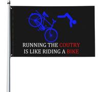 Drapeau Courir À Travers Le Pays, C'Est Comme Faire Du Vélo Grand Drapeau Couleurs Resistant Exterieur Personnalisés Bannière À Œillets, Pour Les Bureaux, Jardin, Balcon, 90x150cm