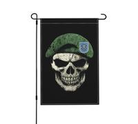 Drapeau Crâne de béret vert du 9e groupe des forces Toutes les saisons | 30x45 extérieur drapeaux drôle Drapeau De Jardin pour fête d'anniversaire Chambre à Coucher intérieure