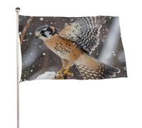 Drapeau Crécerelle Par Temps De Neige Grand Drapeau Décoration Personnalisés Bannière, Pour Les Bureaux, Les Défilés, Balcon, 90X150Cm