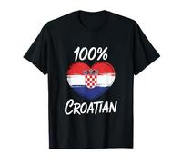 Drapeau Croatie 100 % cœur Croatie Racines fières T-Shirt