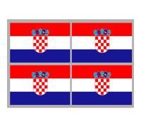 Drapeau Croatie - 4 Stickers - 9.5 X 6.3 Cm - Sticker/Autocollant