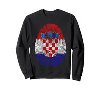 Drapeau Croatie ADN Empreinte Digitale Patrimoine Ancestry Traditions Sweatshirt