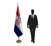 Drapeau Croatie avec pied et mât - drapeau pour ambassades, consulats, institutions, ministères, universités, écoles, collectivités, événements officiels, cérémonies et conférences. Code CN6-HR-L