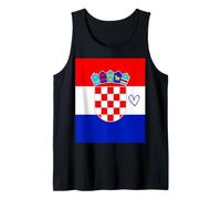Drapeau Croatie Cœur Fière du Patrimoine Fête Nationale Débardeur