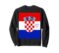 Drapeau Croatie Cœur Fière du Patrimoine Fête Nationale Sweatshirt