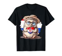 Drapeau Croatie Hérisson Cœur Racines Croates Fierté Croate T-Shirt
