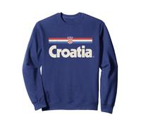 Drapeau Croatie Rétro Hrvatska Bleu Croate Sweatshirt