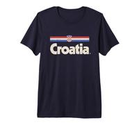 Drapeau Croatie Rétro Hrvatska Bleu Croate T-Shirt Haut de Gamme