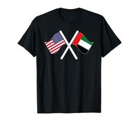 Drapeau croisé des États-Unis et des Émirats Arabes Unis Double Racines T-Shirt