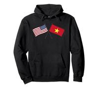 Drapeau croisé USA Vietnam Américain Vietnamien Amitié Sweat à Capuche