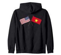 Drapeau croisé USA Vietnam Américain Vietnamien Amitié Sweat à Capuche