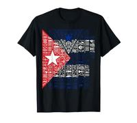 Drapeau Cuba Fusion avec Symboles Tribaux Taino T-Shirt