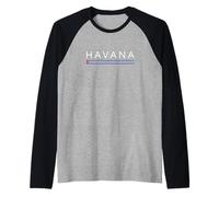 Drapeau Cuba Miami Havane Caraïbes Vacances Espagnol Manche Raglan