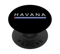 Drapeau Cuba Miami Havane Caraïbes Vacances Espagnol PopSockets PopGrip Adhésif