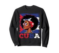 Drapeau cubain Fille cubaine fière Femme Afro cubaine Sweatshirt