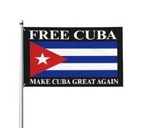 Drapeau cubain gratuit « Make Cuba Great Again » - Bannière 90 x 150 cm pour jardin ou extérieur