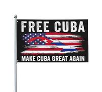Drapeau cubain gratuit « Make Cuba Great Again » - Bannière 90 x 150 cm pour jardin ou extérieur