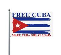 Drapeau cubain gratuit « Make Cuba Great Again » - Bannière 90 x 150 cm pour jardin ou extérieur