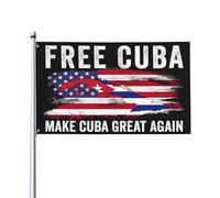 Drapeau cubain gratuit « Make Cuba Great Again » - Bannière 90 x 150 cm pour jardin ou extérieur