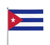 Drapeau cubain imprimé drapeau 1,5 x 0,9 m, drapeau décoratif unilatéral pour la journée nationale de la culture en plein air