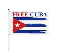 Drapeau cubain libre Patria Y Vida Drapeau patriotique cubain 3x5 pieds Bannière aux couleurs vives Drapeaux d'extérieur pour jardin