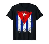 Drapeau cubain Vertical Vieilli dans Un Style rétro granuleux T-Shirt