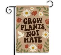 Drapeau Cultivez des plantes pas de haine. Drapeau De Jardin fête 30x45cm | pelouse drapeaux résistant extérieur drapeaux pour Toutes les saisons fête d'anniversaire Festival Décoration