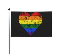 Drapeau Cœur De Fierté Lgbt Gay Lesbienne Drapeau Paysage Décoration Personnalisés Bannière À Œillets, Pour D'Intérieur, Jardin, Balcon, 90x150cm