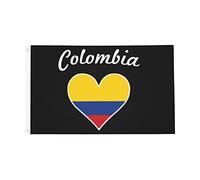 Drapeau Cœur Du Flag De La Colombie Drapeau Militaire Imprimé Couleurs Resistant Exterieur Bannière À Œillets, Pour D'Intérieur, Jardin, Balcon, 90x150cm