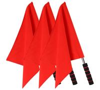 Drapeau D’arbitre de Piste 3 Pièces Rouge en Acier Inoxydable | Signalisation Portative, Tissu Antidérapant, Usage Sportif, Lot de 3 pour Compétition et Encadrement