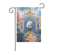 Drapeau D’Hiver 30X45Cm Les Murs Colorés De La Cité Perdue Drapeau De Noël Résistant Signes De Jardin Pour Cour, Jardin, Fête