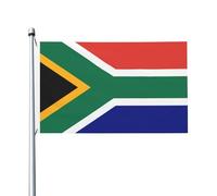 Drapeau d'Afrique du Sud imprimé drapeau double face, 0,9 x 1,5 m, léger et inaltérable avec boutonnières, idéal pour les fêtes en plein air et les jardins.