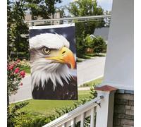 Drapeau d'aigle à tête blanche 61 x 91 cm pour extérieur et intérieur - Pour le printemps, l'été, l'automne, l'hiver - Drapeaux de jardin avec œillets verticaux double face pour décorations de cour