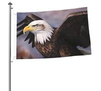Drapeau d'aigle à tête blanche de 61 x 91 cm - Impression double face - Drapeau de jardin pour l'extérieur - Bannière cadeau avec œillets - Toile de fond pour photo pour décoration intérieure et