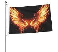 Drapeau d'ailes d'angle de feu 61 x 91 cm avec impression double face pour l'extérieur, les vacances, bannière cadeau avec œillets, toile de fond pour photo pour décoration intérieure et extérieure