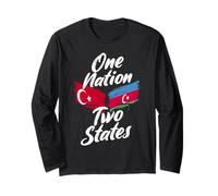 Drapeau d'amitié One Nation Two States Turquie Azerbaïdjan Manche Longue