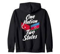 Drapeau d'amitié One Nation Two States Turquie Azerbaïdjan Sweat à Capuche