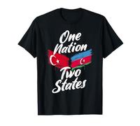 Drapeau d'amitié One Nation Two States Turquie Azerbaïdjan T-Shirt