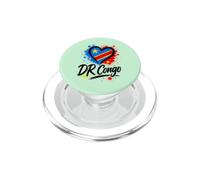 Drapeau d'amour de la RD Congo en Forme de cœur Fierté congolaise Vacances Voyage PopSockets PopGrip pour MagSafe
