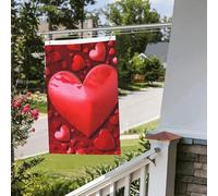 Drapeau d'amour en forme de cœur pour extérieur et intérieur - Pour le printemps, l'été, l'automne, l'hiver - Drapeaux de jardin avec œillets verticaux double face - Bannière pour décorations de cour