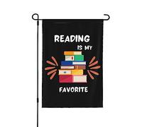 Drapeau d'amoureux de la lecture La lecture est mes drapeaux préférés La lecture est mes drapeaux de jardin préférés Drapeaux de jardin fantaisie 12 x 18 Décoration de cour double face pour la maison,