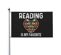 Drapeau d'amoureux de la lecture, la lecture est mon drapeau préféré pour la chambre d'adolescent, drapeaux cool double face, décoration murale pour salle de classe 3 x 5 pieds, la lecture est ma tapi