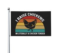 Drapeau d'amoureux des poulets, j'élève des poulets, je suis littéralement un tendre de poulet, drapeau pour les gars de la chambre, drapeau amusant double face, décoration murale pour patio 3x5 pieds