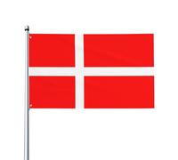 Drapeau danois du Danemark. Drapeau de jardin extérieur 0,9 x 1,5 m, bannière en polyester imprimé vif, facile à accrocher pour terrasse, fête, camping.