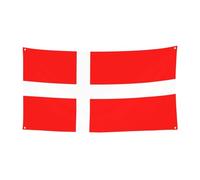 Drapeau danois du Danemark imprimé pour intérieur et extérieur - Réutilisable - Facile à accrocher - Bannière de fête festive - Décoration de vacances
